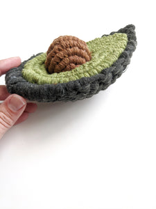 Macrame Halved Avocado Sculpture - Removable Pit!