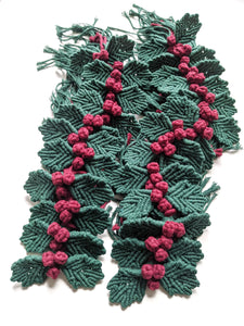 Macrame Holly Berry Ornaments String Theories Fiber Design