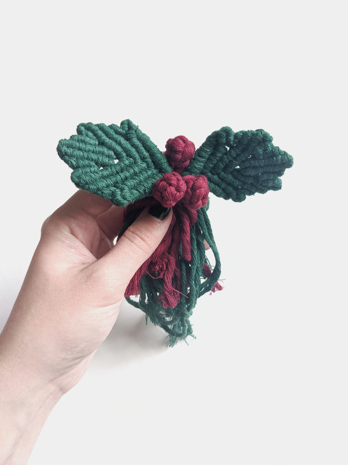 Macrame Holly Berry Ornaments String Theories Fiber Design