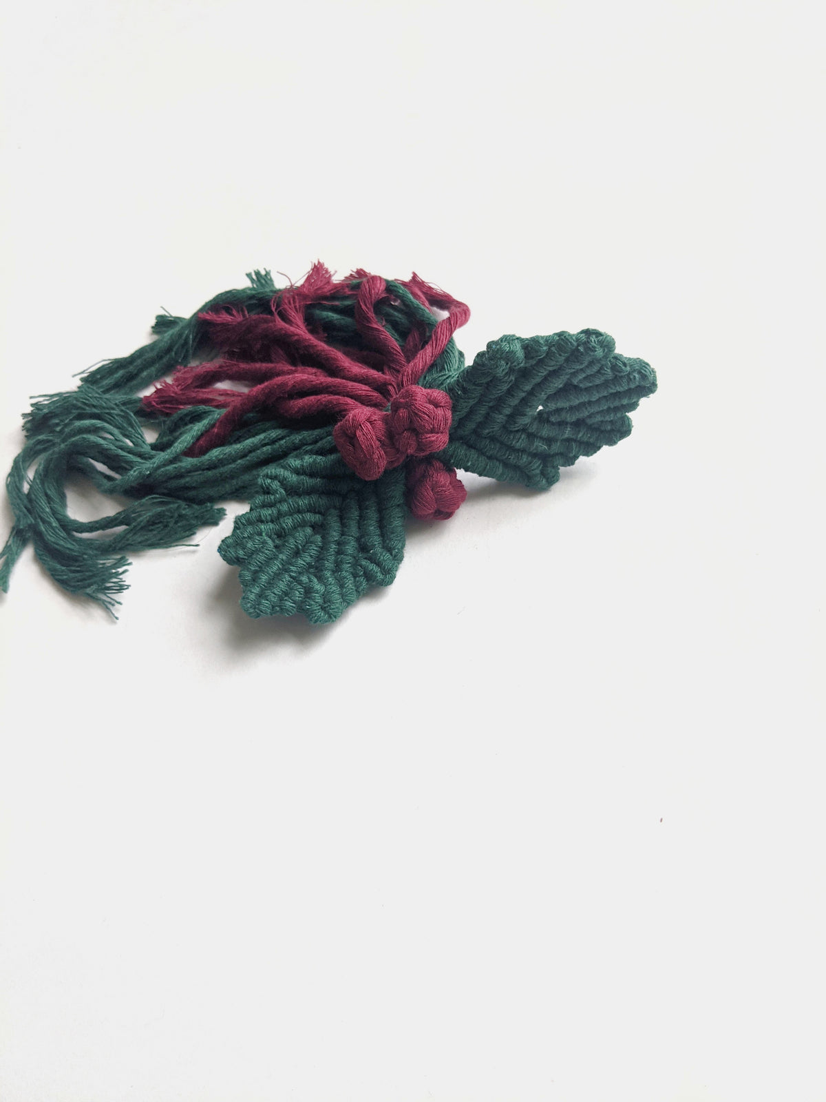 Macrame Holly Berry Ornaments String Theories Fiber Design