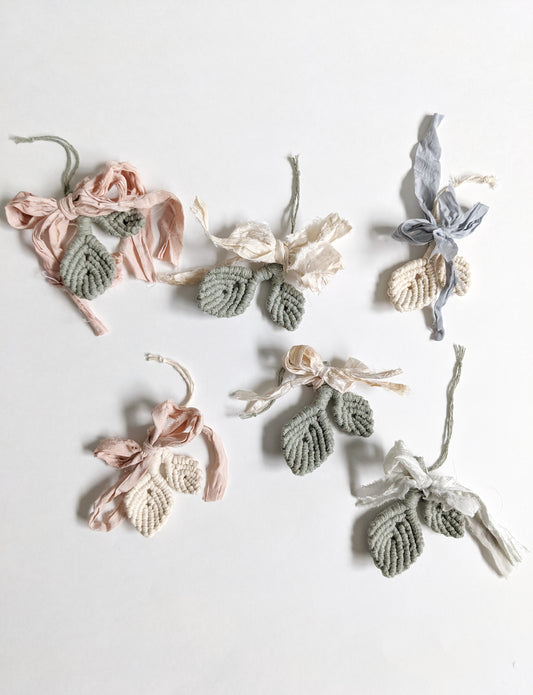 Silk Ribbon Macrame Christmas Ornaments