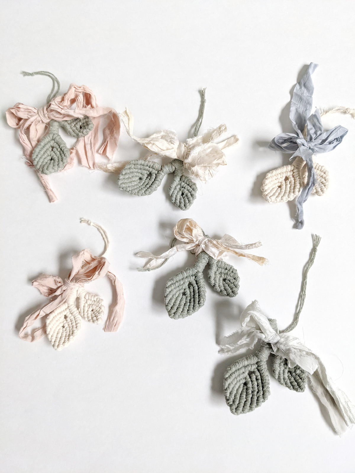 Silk Ribbon Macrame Christmas Ornaments