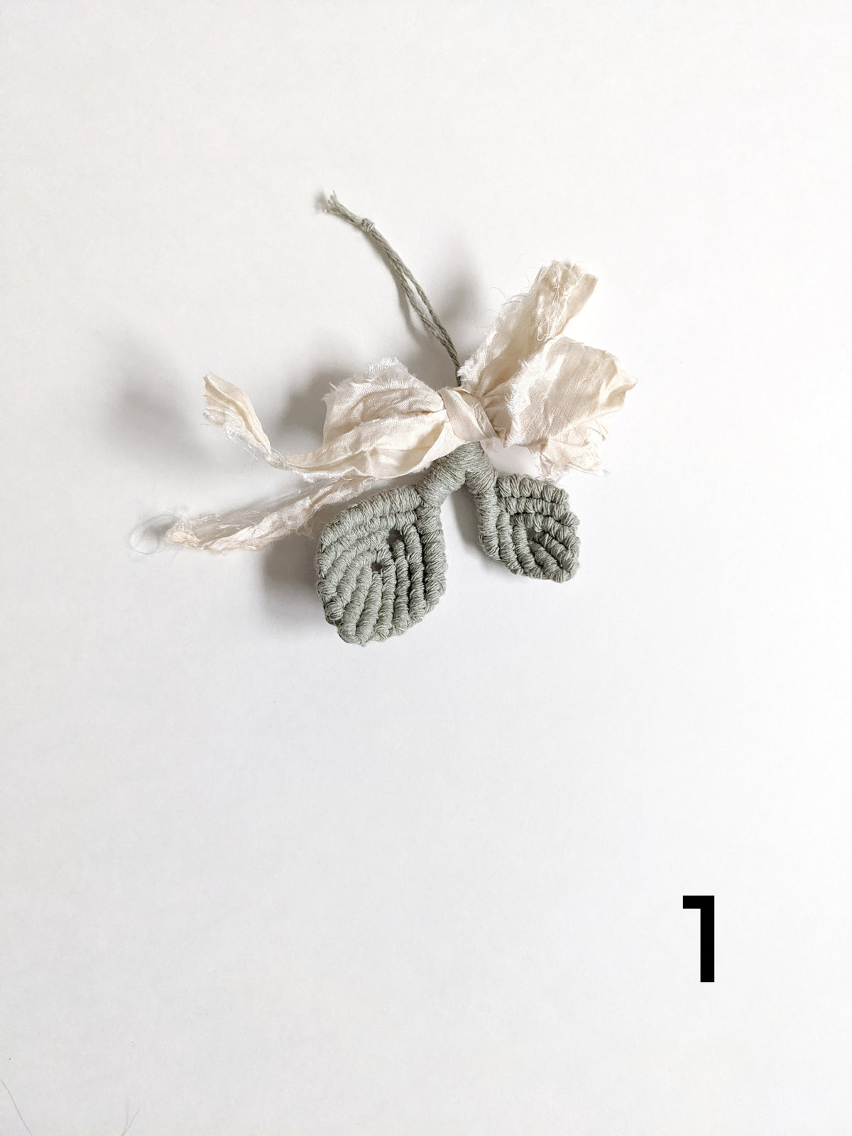 Silk Ribbon Macrame Christmas Ornaments