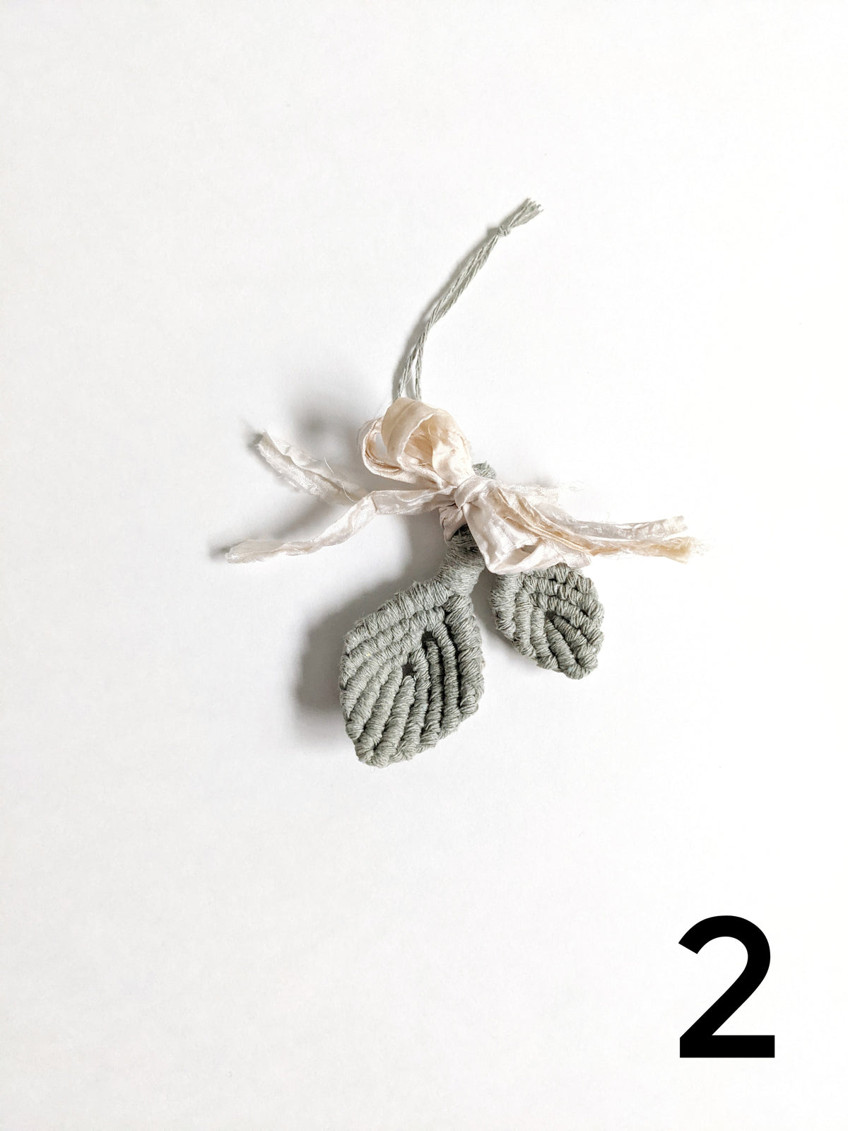 Silk Ribbon Macrame Christmas Ornaments