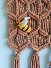 Load image into Gallery viewer, Macrame Bees on Beehive Wall Hanging
