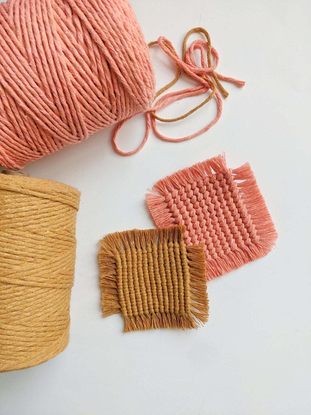 Macrame Coaster DIY Kit - Set of 4 String Theories Fiber Design