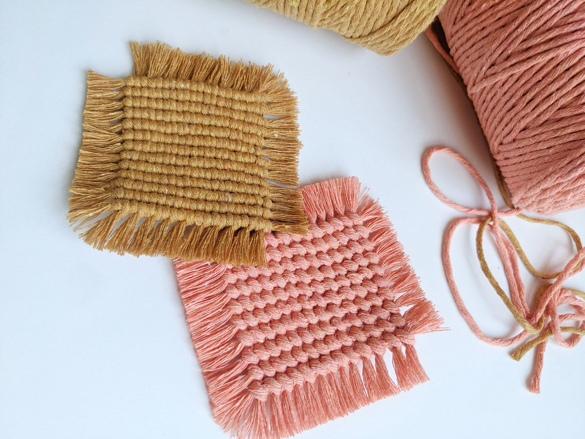 Macrame Coaster DIY Kit - Set of 4 String Theories Fiber Design