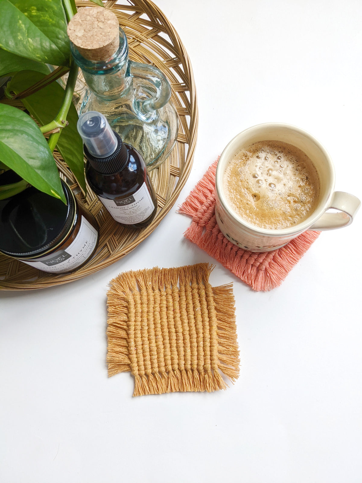 Macrame Coaster DIY Kit - Set of 4 String Theories Fiber Design