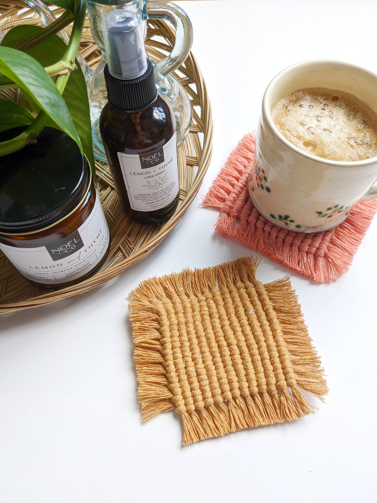 Macrame Coaster DIY Kit - Set of 4 String Theories Fiber Design