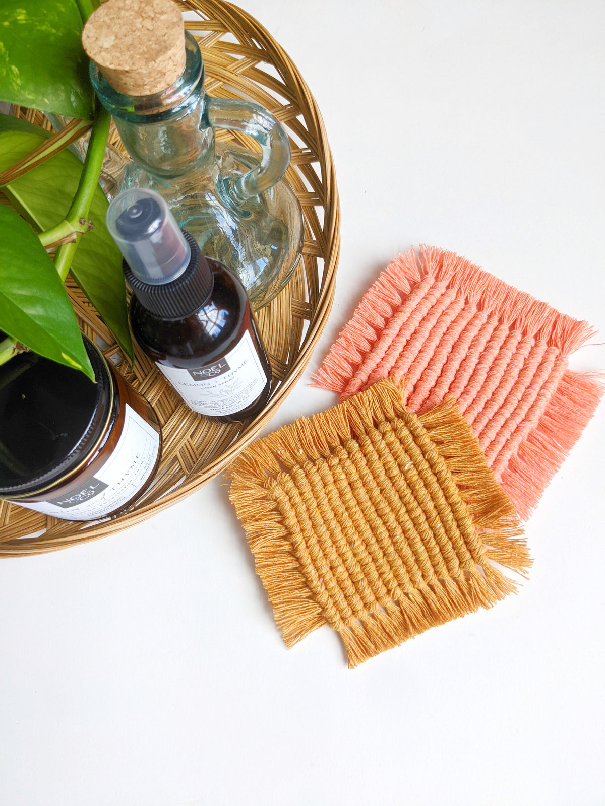 Macrame Coaster DIY Kit - Set of 4 String Theories Fiber Design