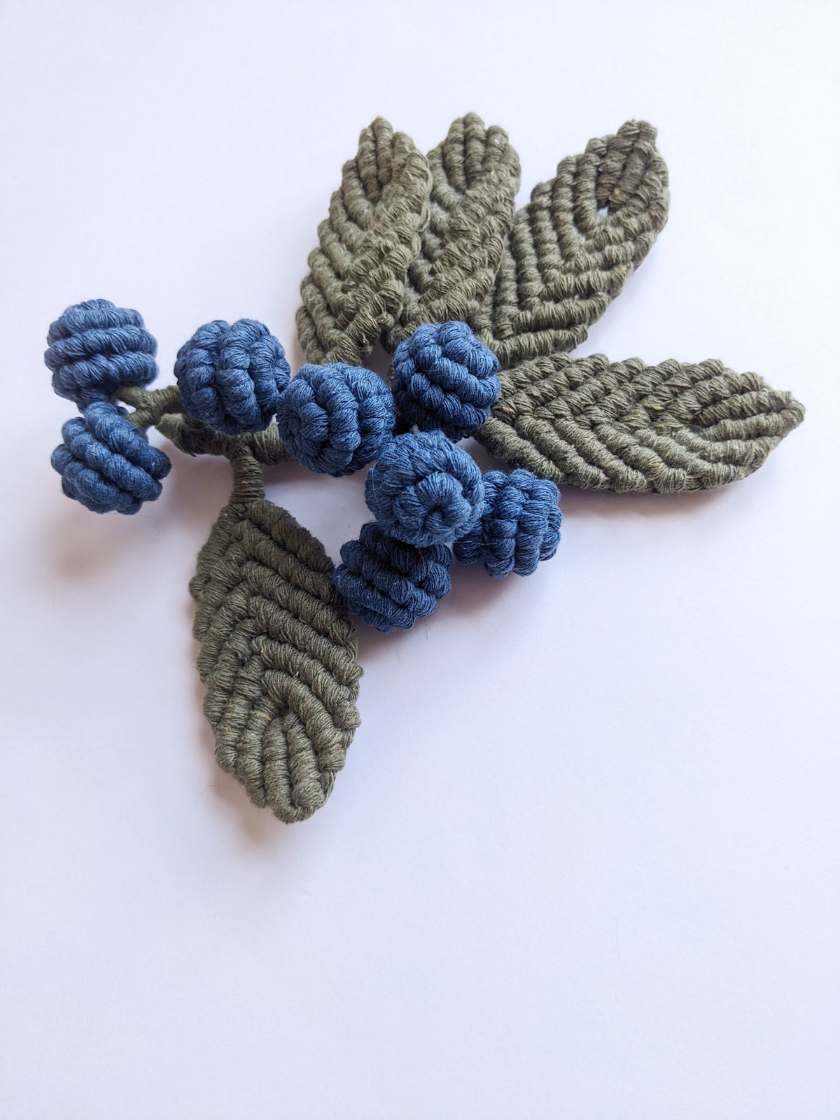 Macrame Blueberry Vine Sculpture String Theories Fiber Design