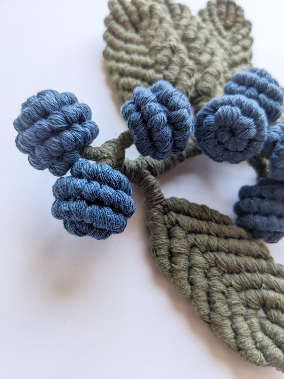 Macrame Blueberry Vine Sculpture String Theories Fiber Design