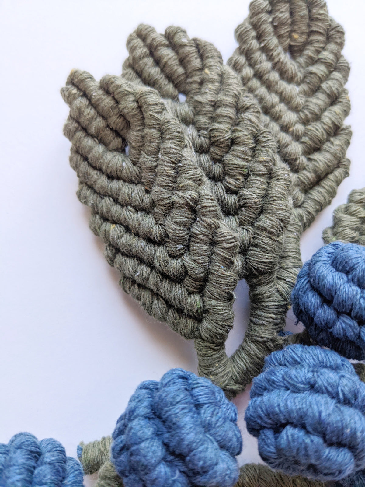 Macrame Blueberry Vine Sculpture String Theories Fiber Design