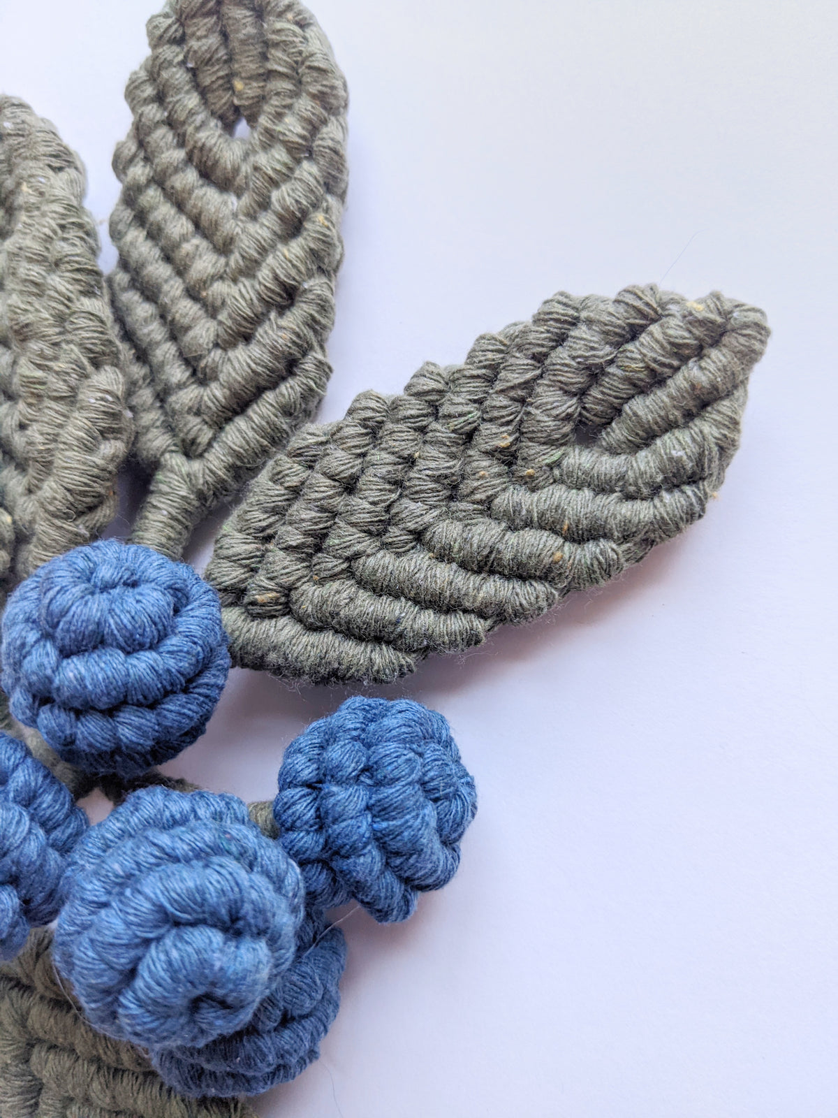 Macrame Blueberry Vine Sculpture String Theories Fiber Design