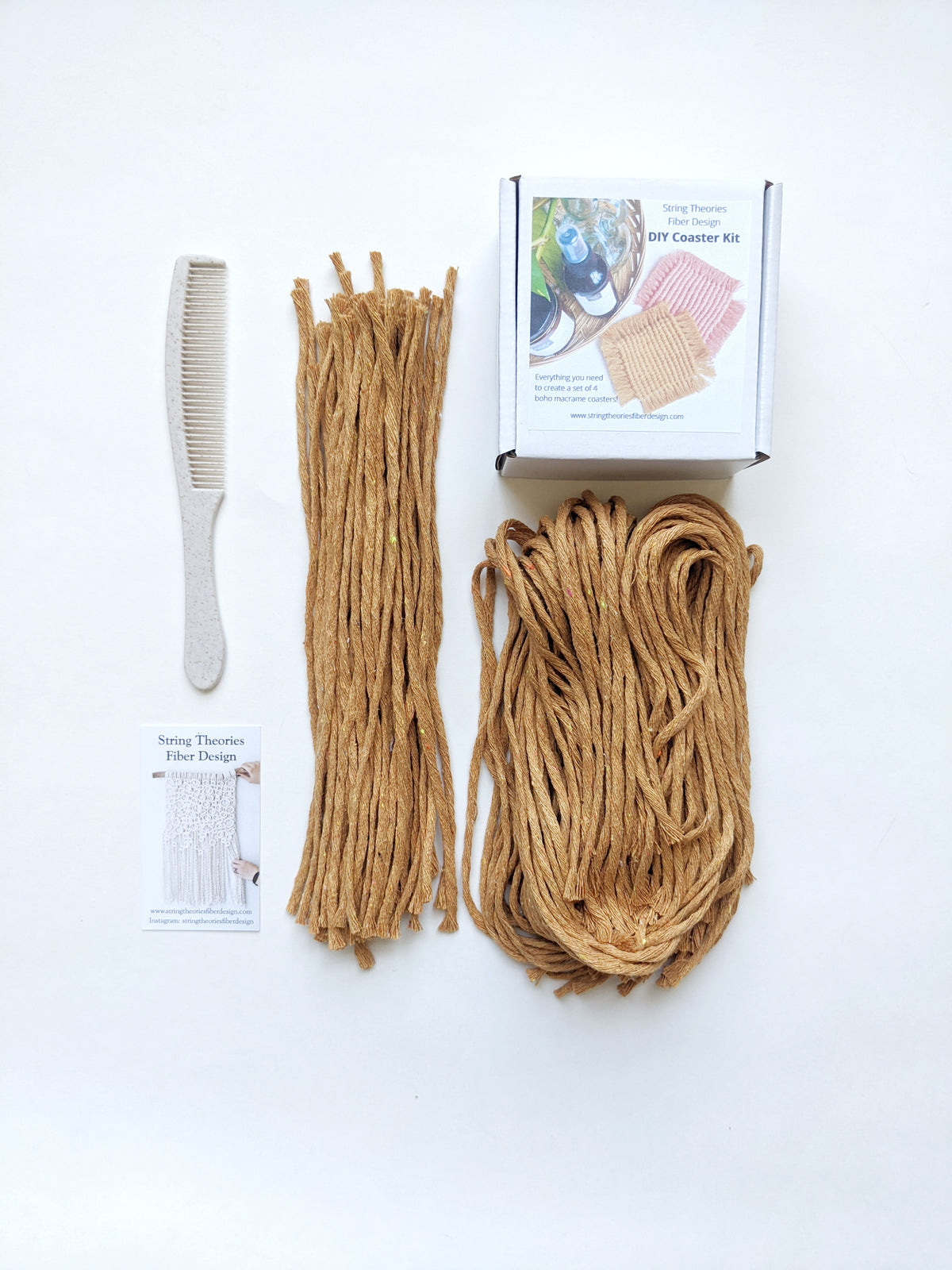 Macrame Coaster DIY Kit - Set of 4 String Theories Fiber Design