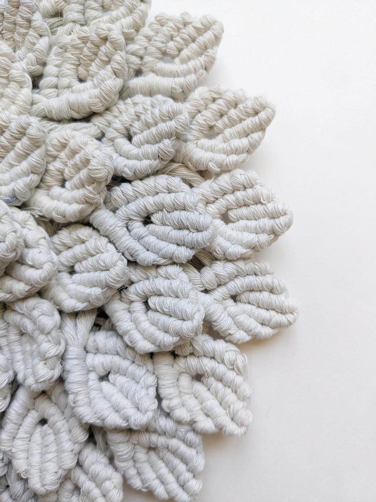 Macrame Hydrangea - Pale Blue String Theories Fiber Design