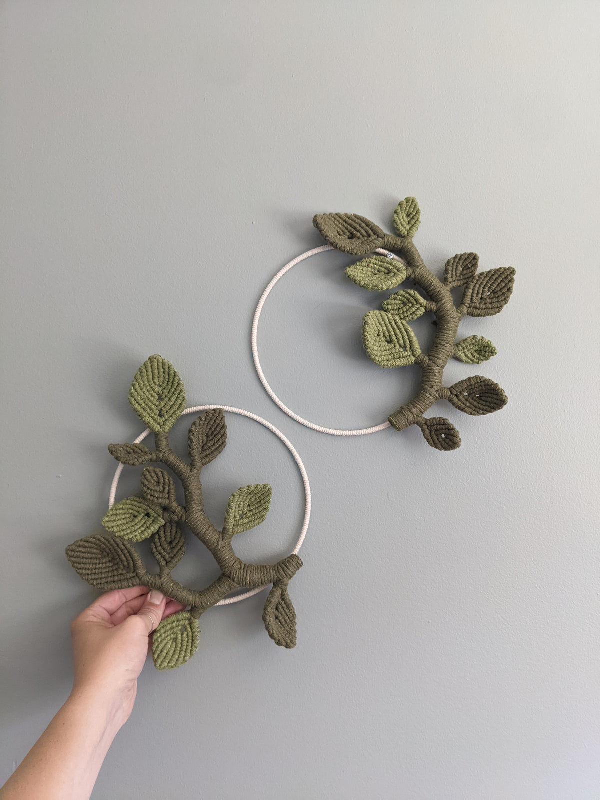 Macrame Leaf & Vines Hoops String Theories Fiber Design