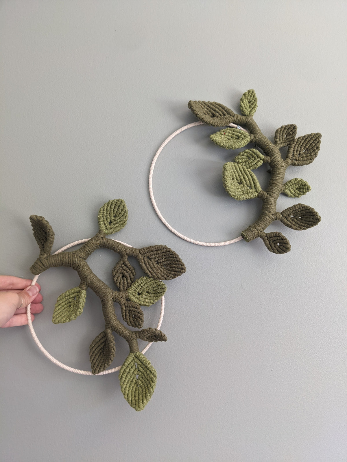 Macrame Leaf & Vines Hoops String Theories Fiber Design