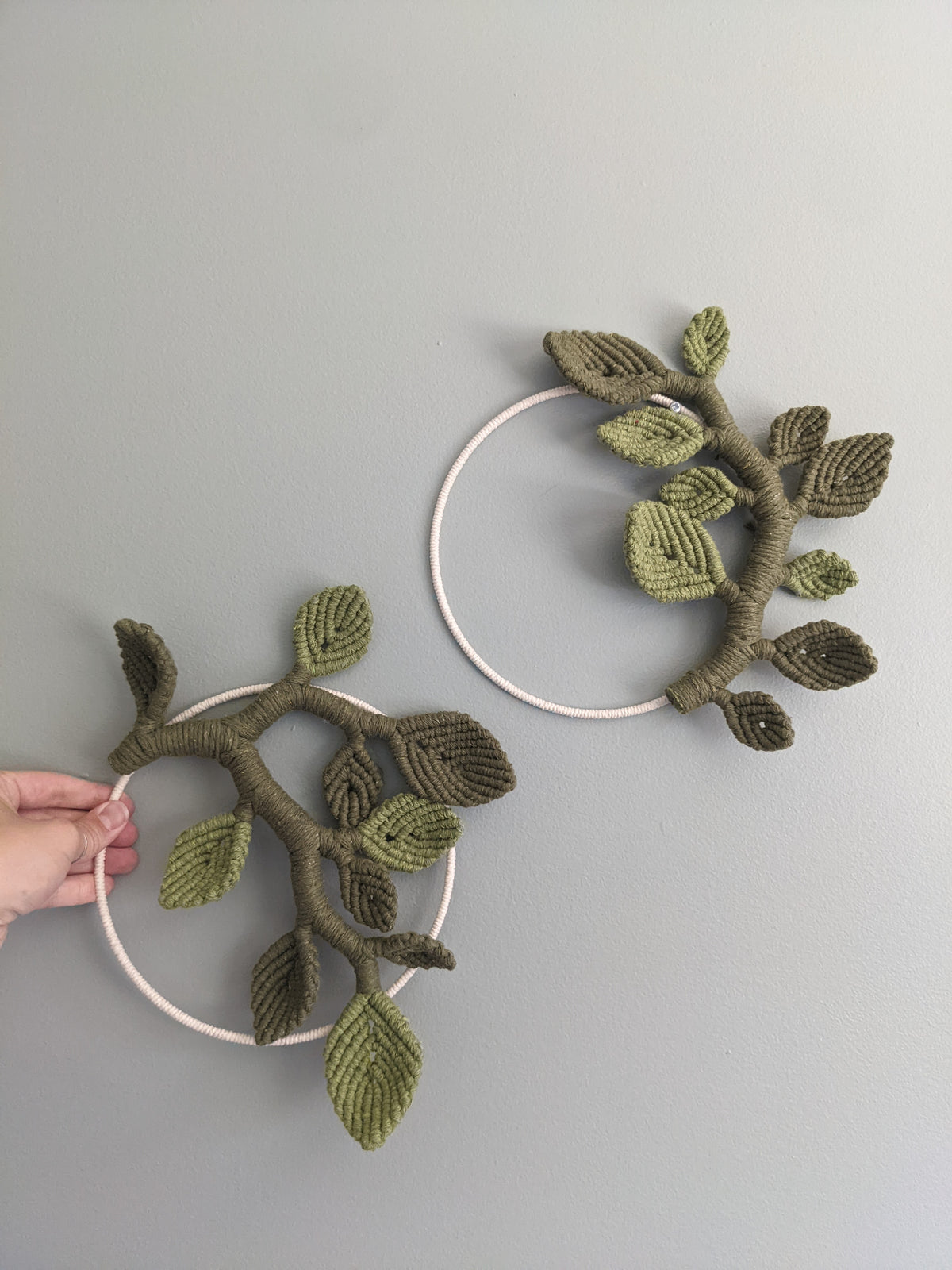 Macrame Leaf & Vines Hoops String Theories Fiber Design