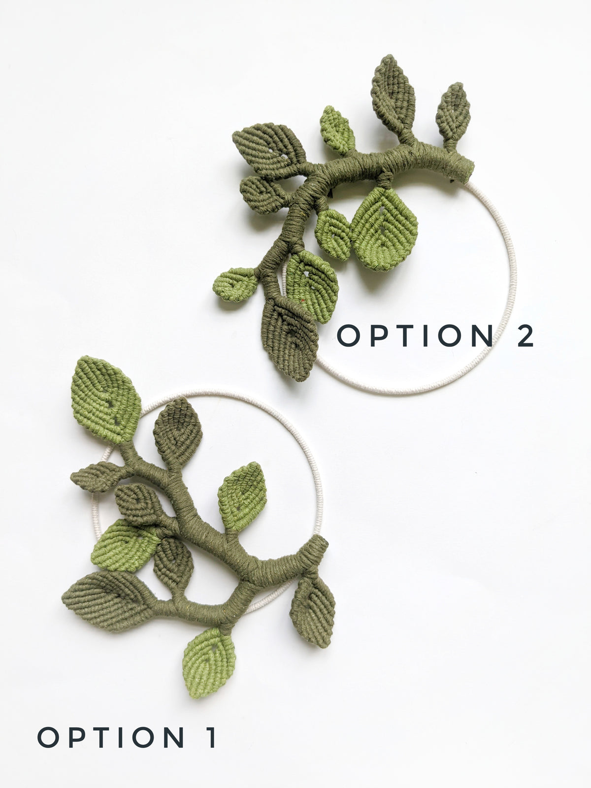 Macrame Leaf & Vines Hoops String Theories Fiber Design