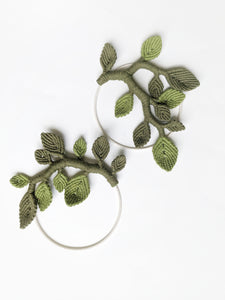 Macrame Leaf & Vines Hoops String Theories Fiber Design