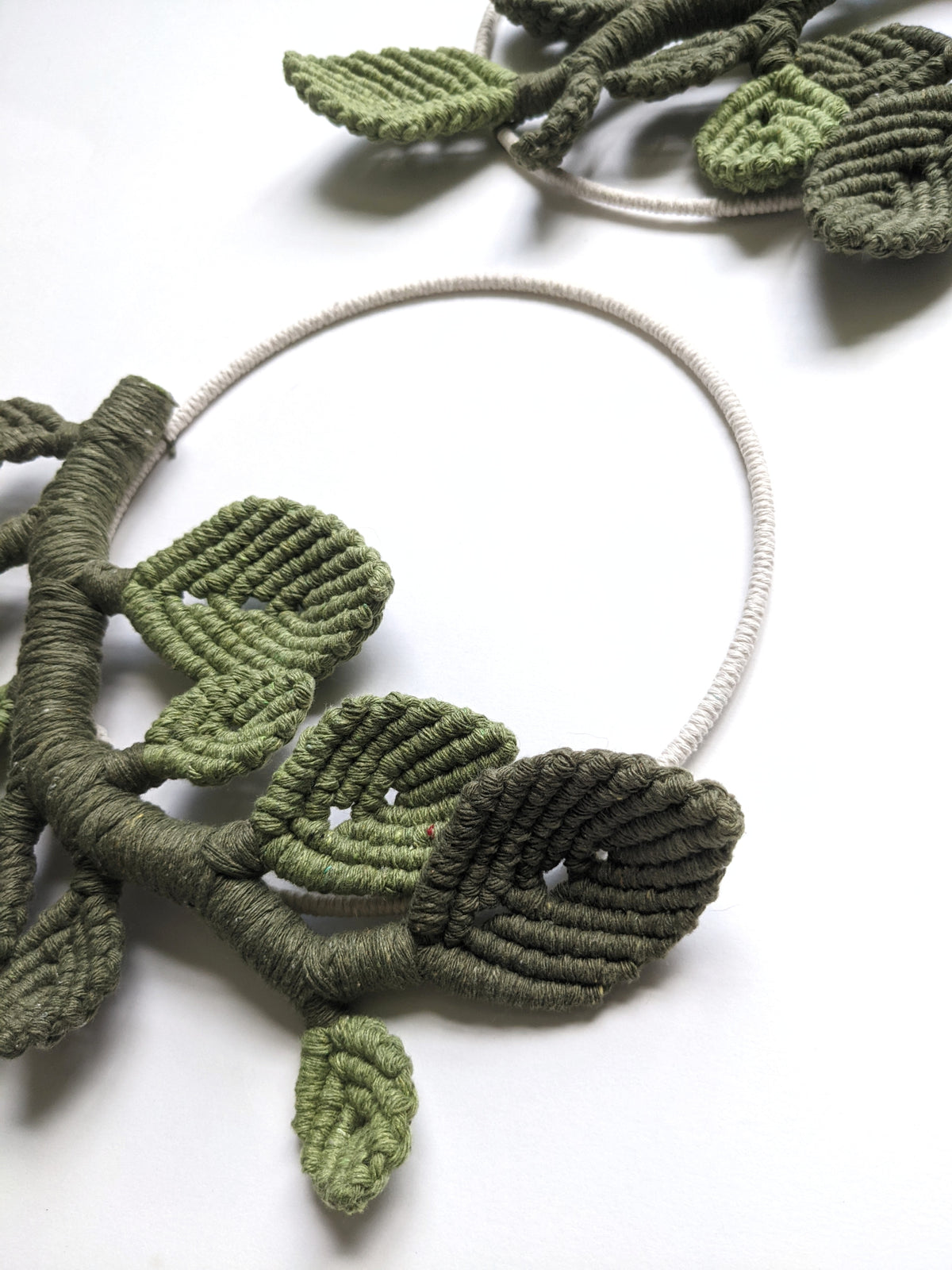 Macrame Leaf & Vines Hoops String Theories Fiber Design