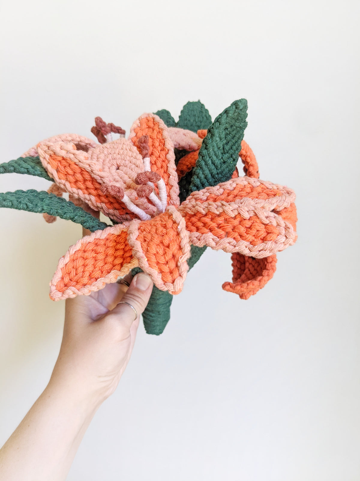 Macrame Lilies Sculpture