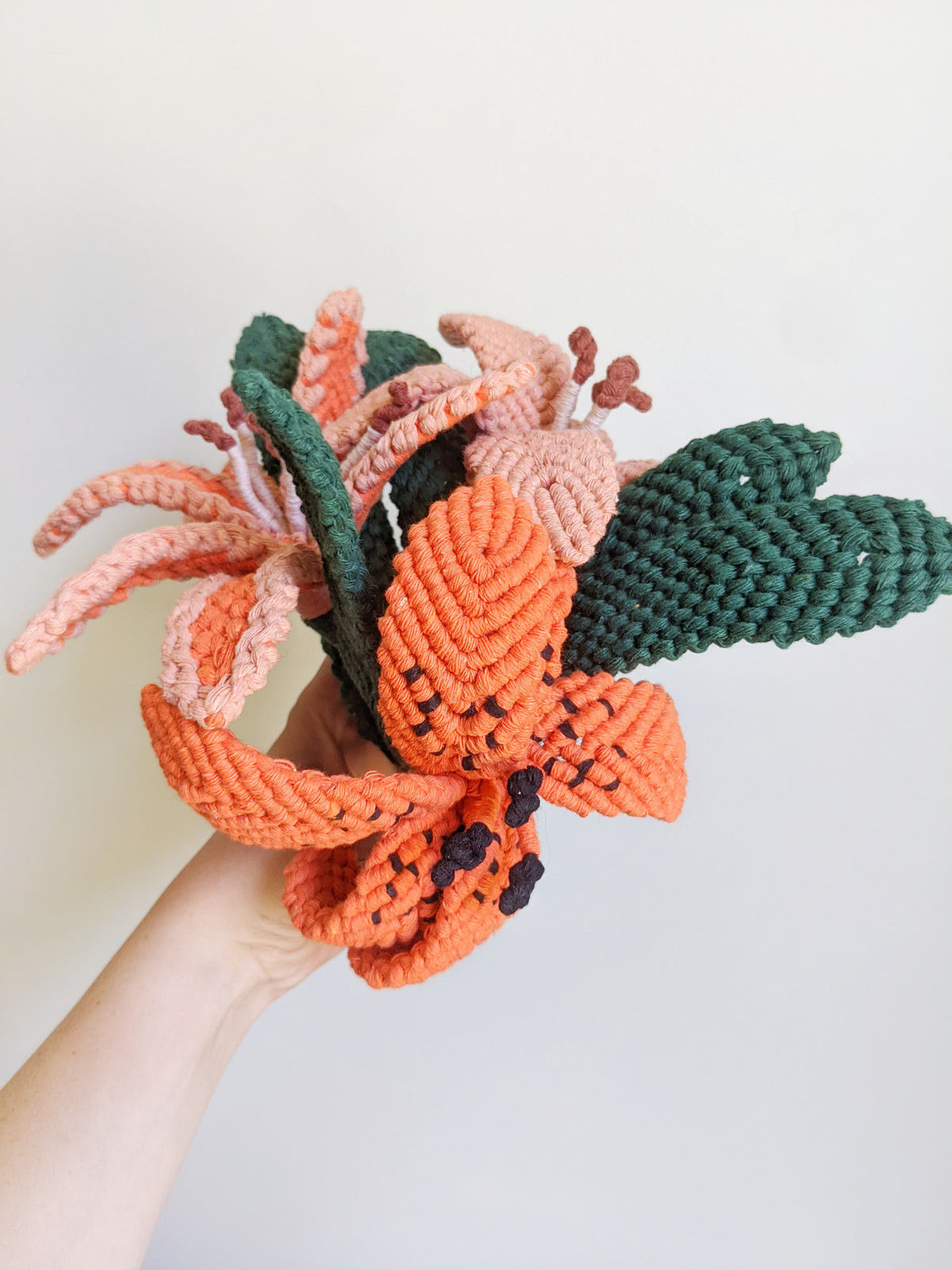 Macrame Lilies Sculpture