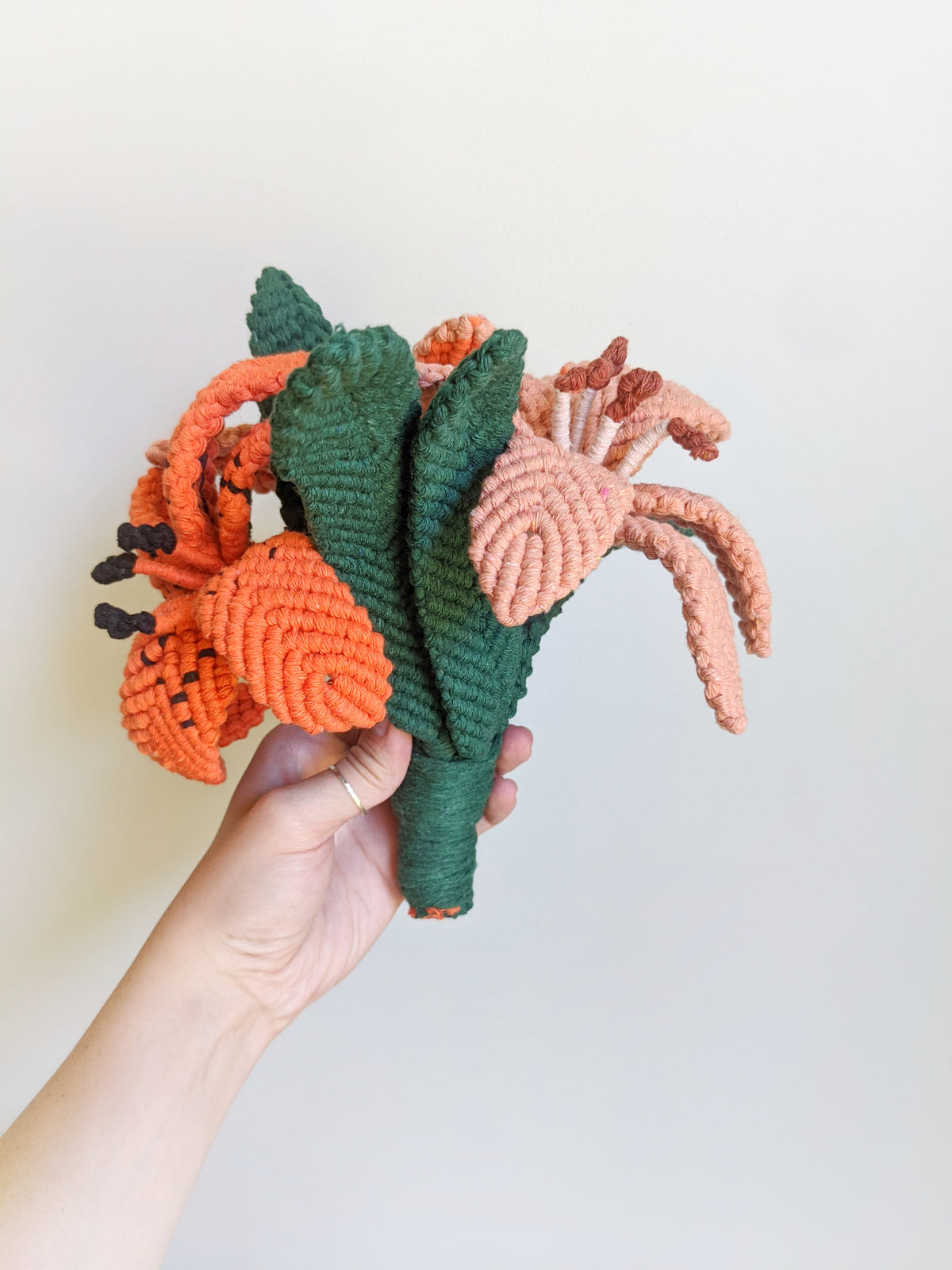 Macrame Lilies Sculpture