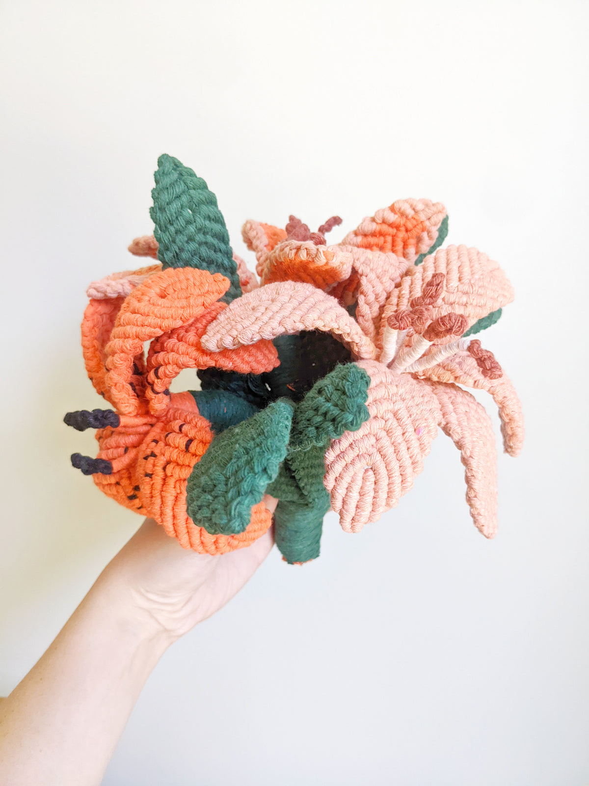 Macrame Lilies Sculpture