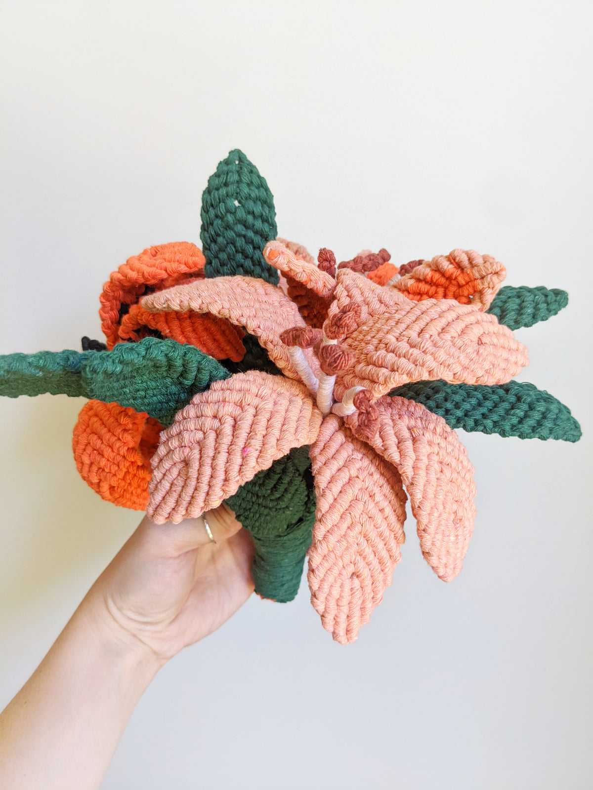 Macrame Lilies Sculpture