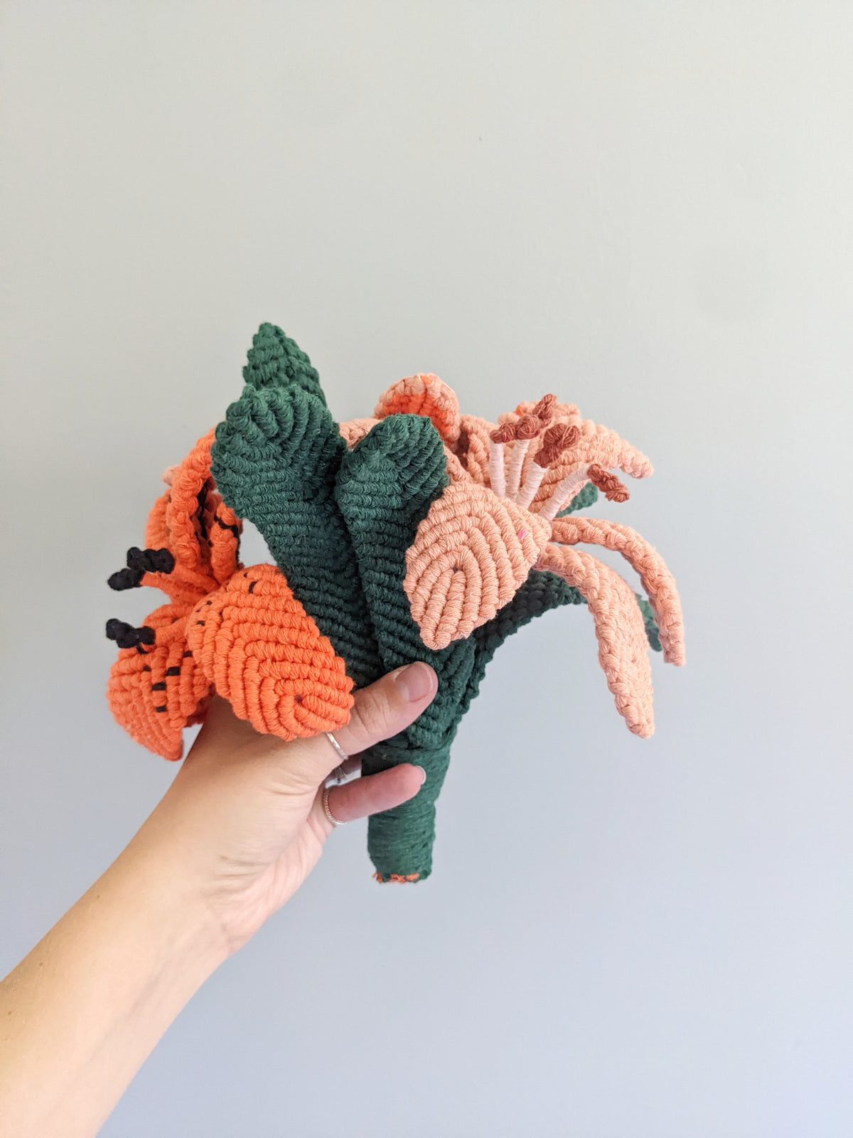 Macrame Lilies Sculpture