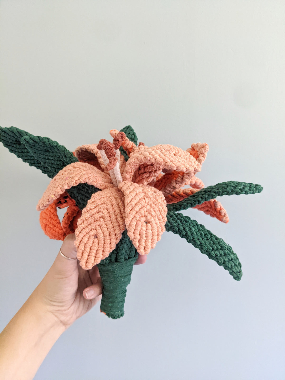 Macrame Lilies Sculpture