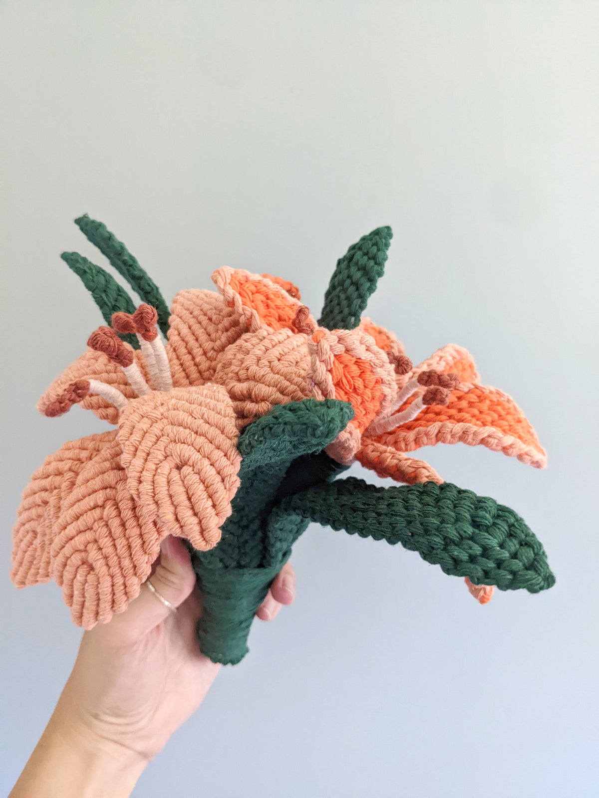 Macrame Lilies Sculpture