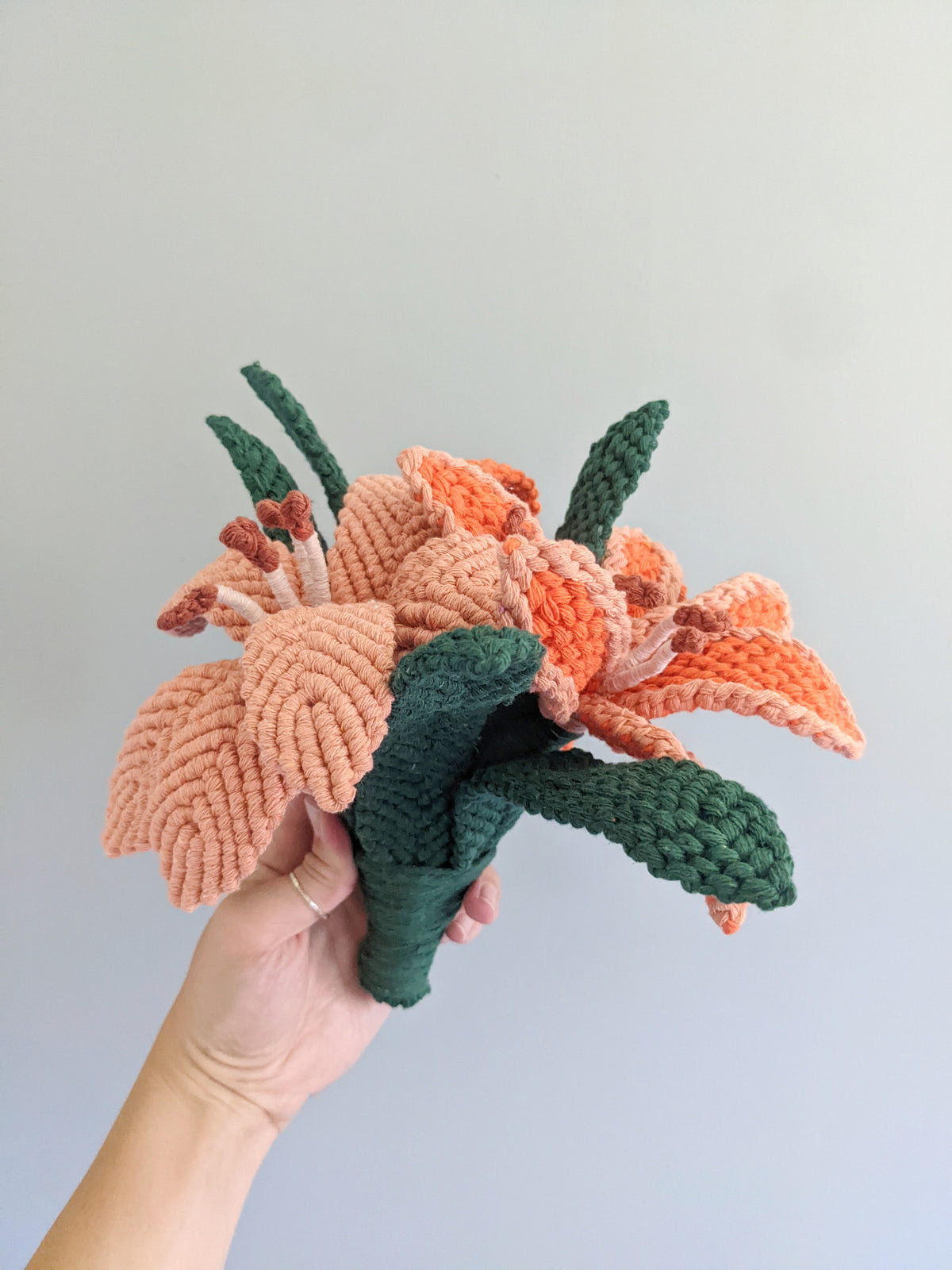 Macrame Lilies Sculpture