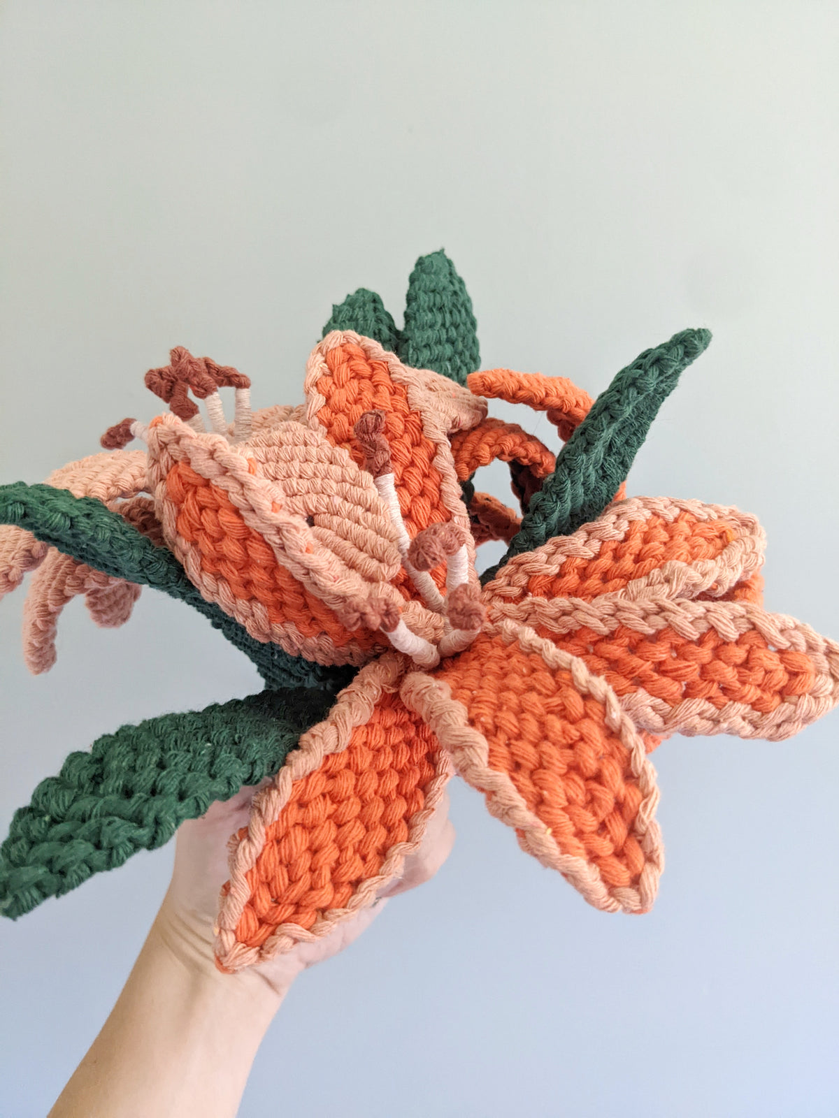 Macrame Lilies Sculpture