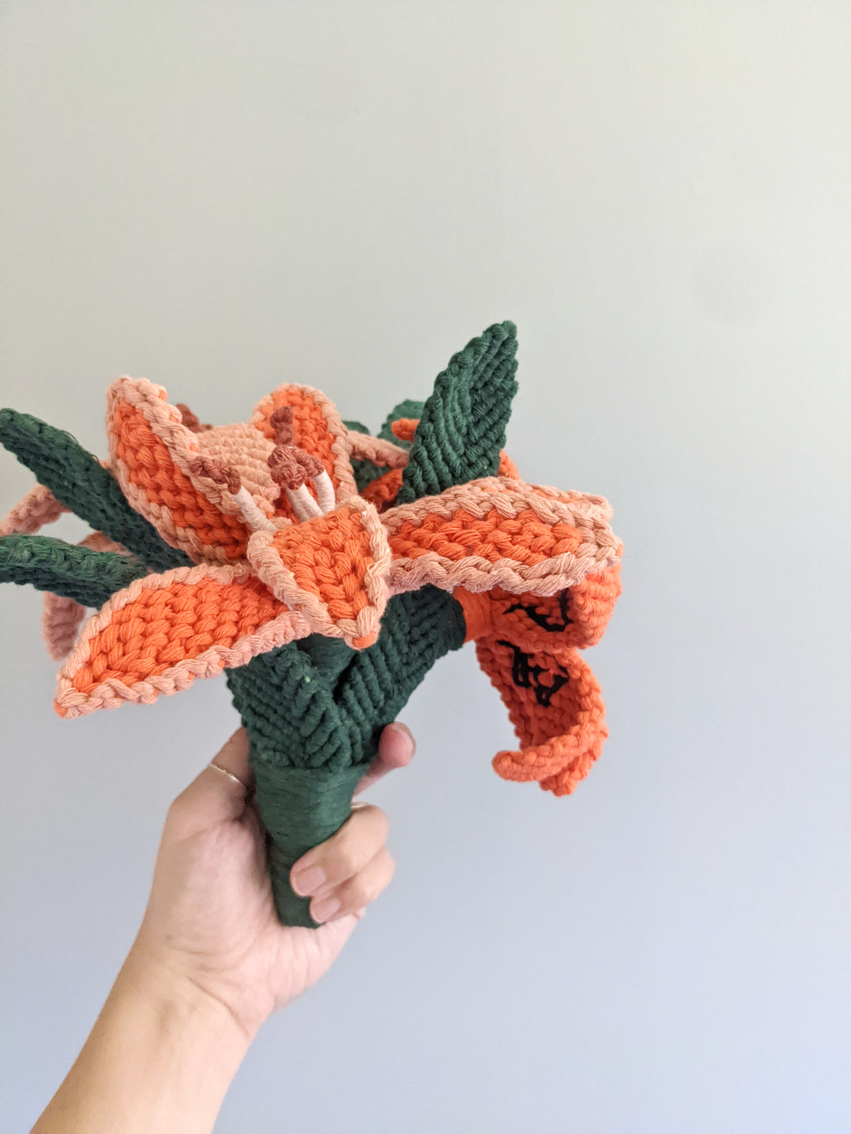 Macrame Lilies Sculpture