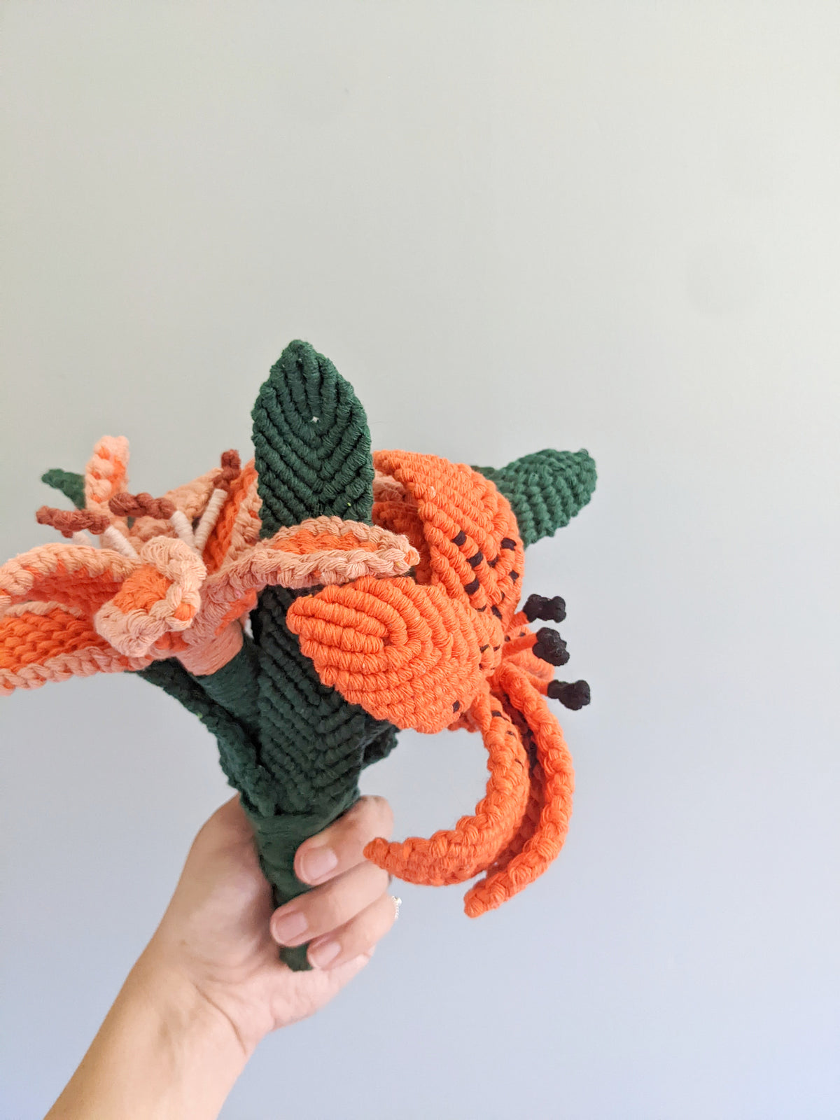 Macrame Lilies Sculpture