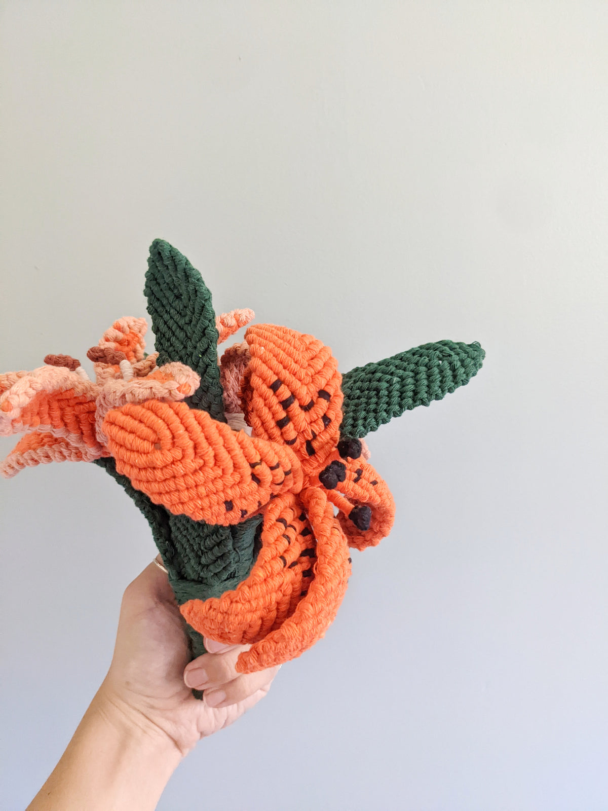 Macrame Lilies Sculpture