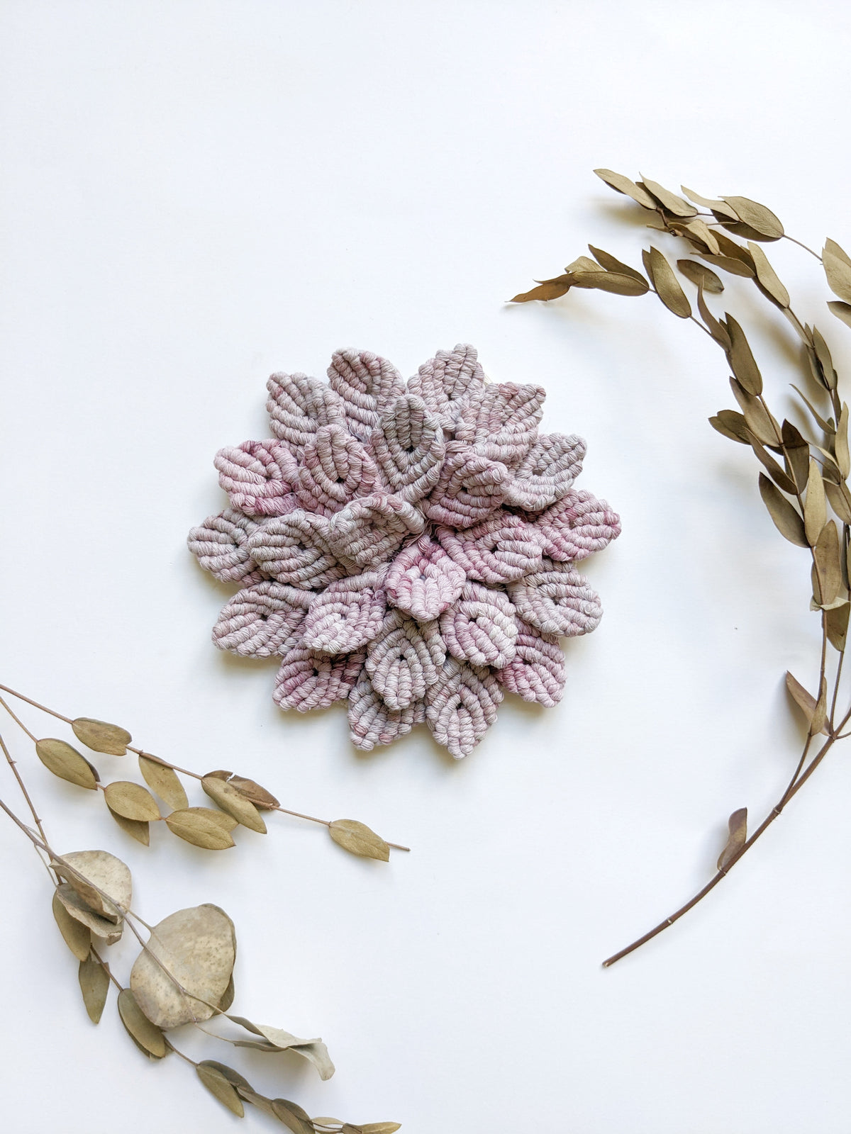 Macrame Hydrangea - Pink