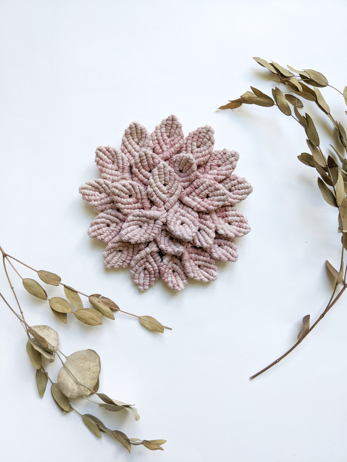 Macrame Hydrangea - Pink