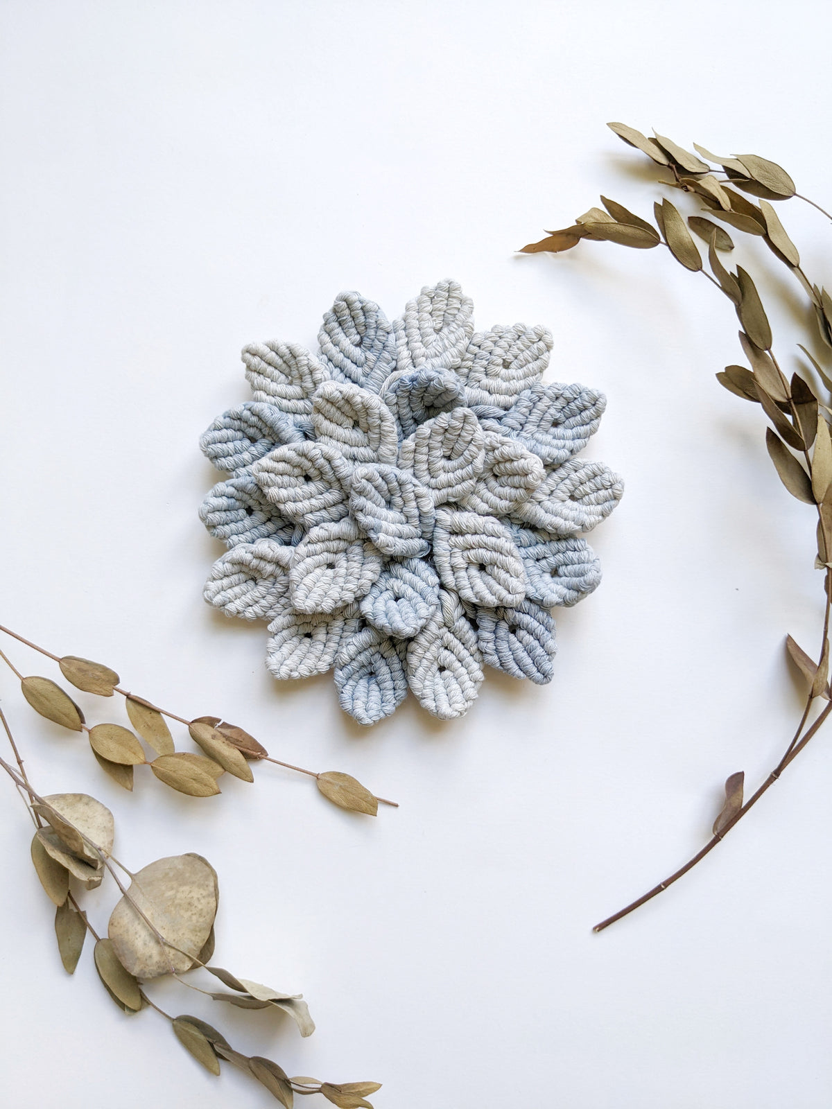 Macrame Hydrangea - Blue