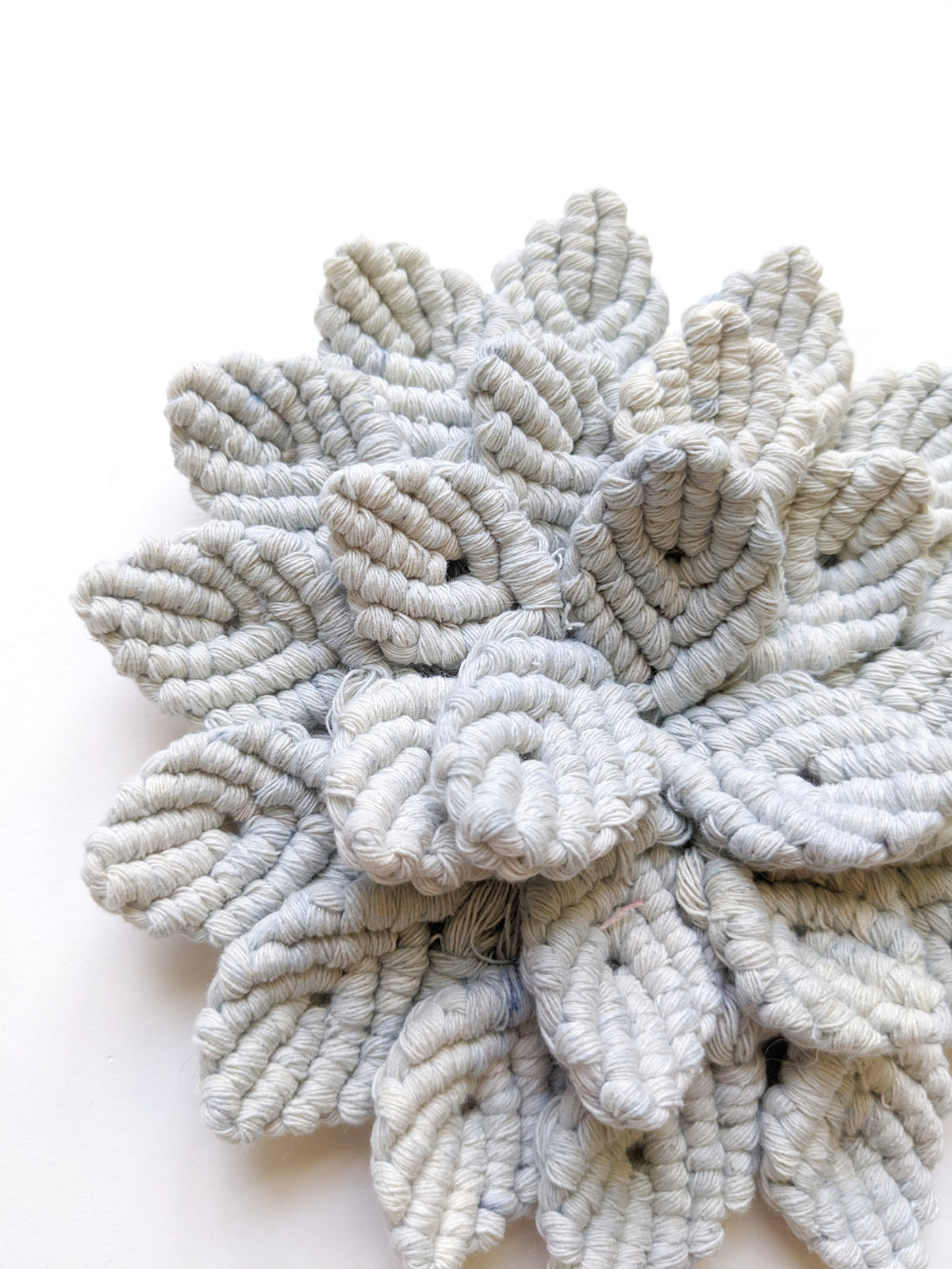 Macrame Hydrangea - Light Blue