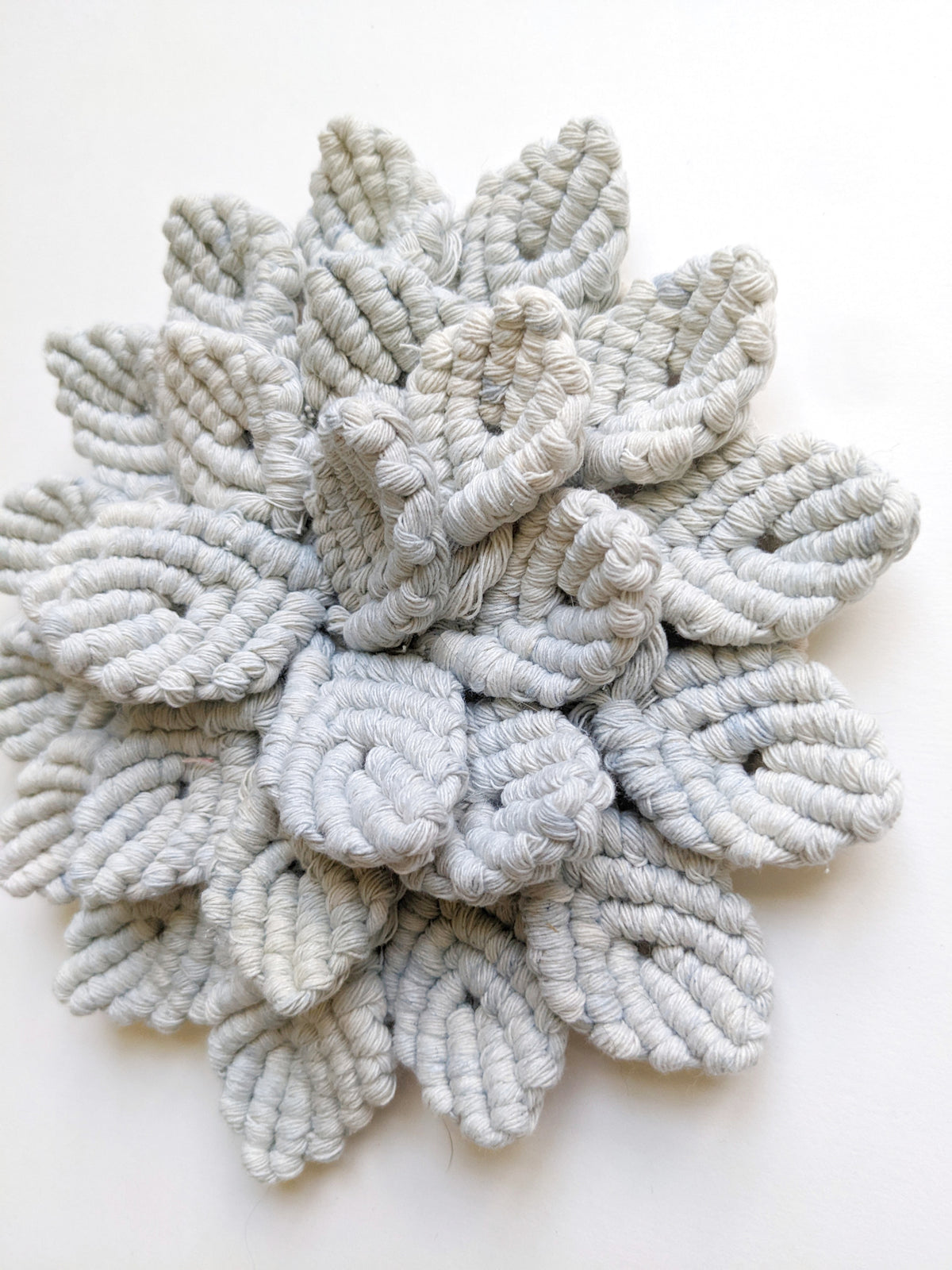 Macrame Hydrangea - Light Blue
