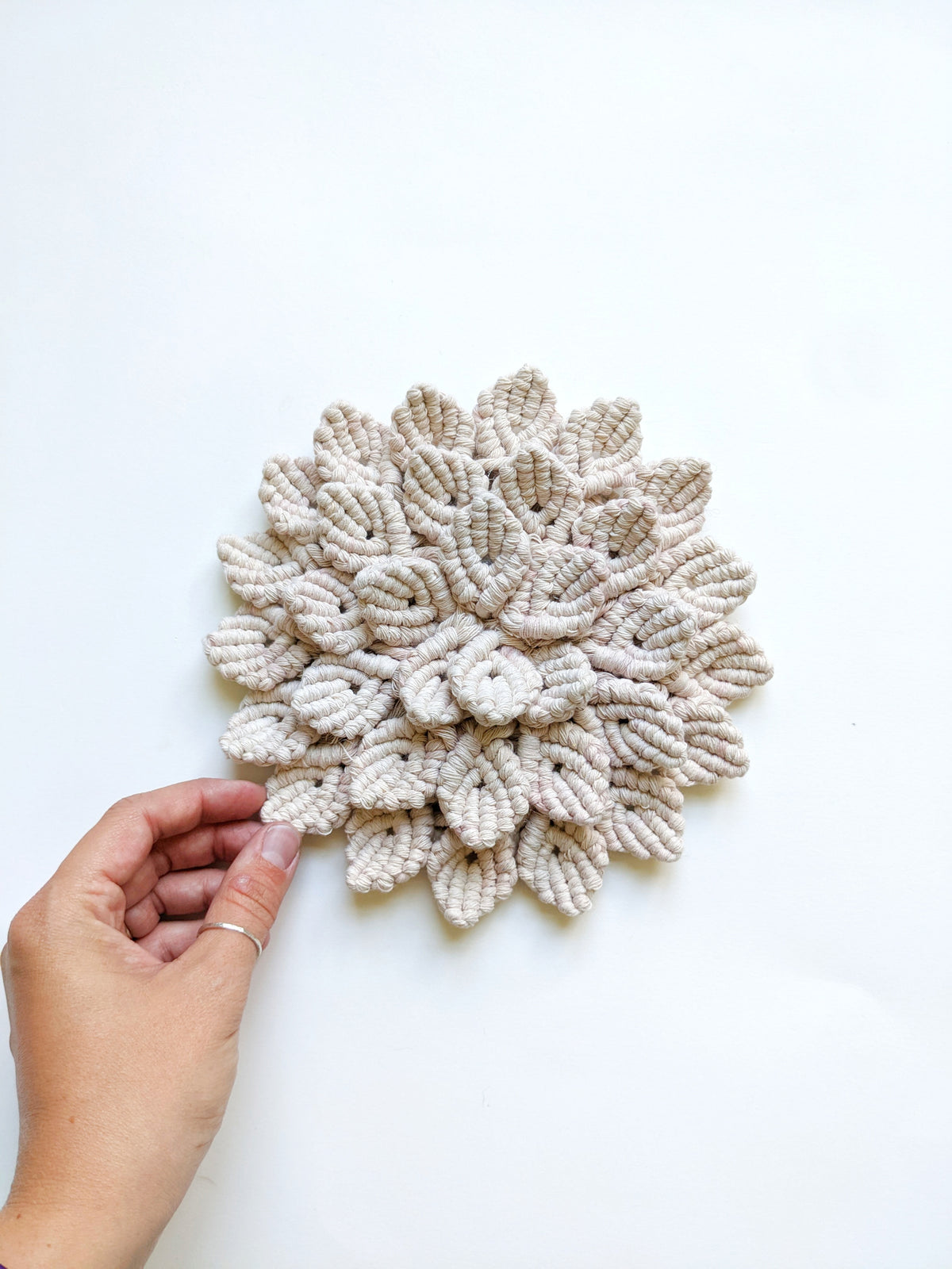 Macrame Hydrangea - Light Pink