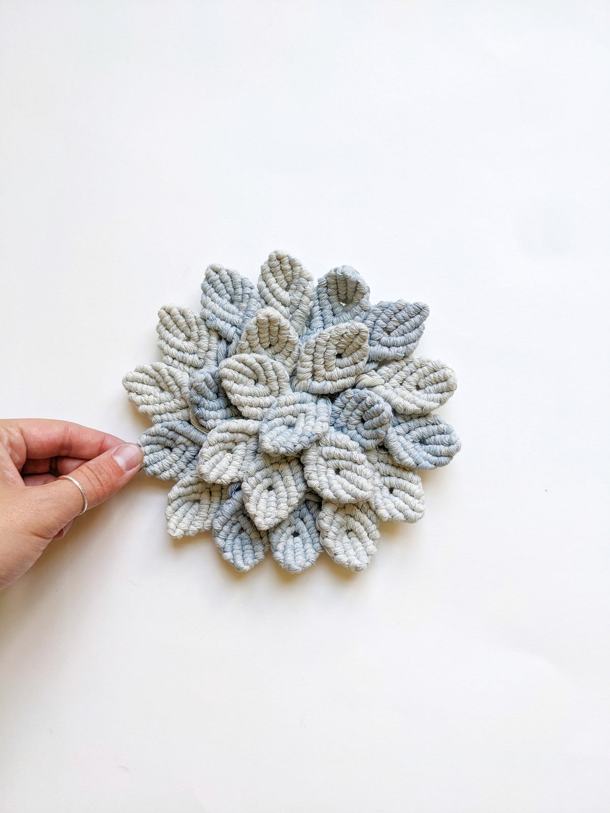Macrame Hydrangea - Blue