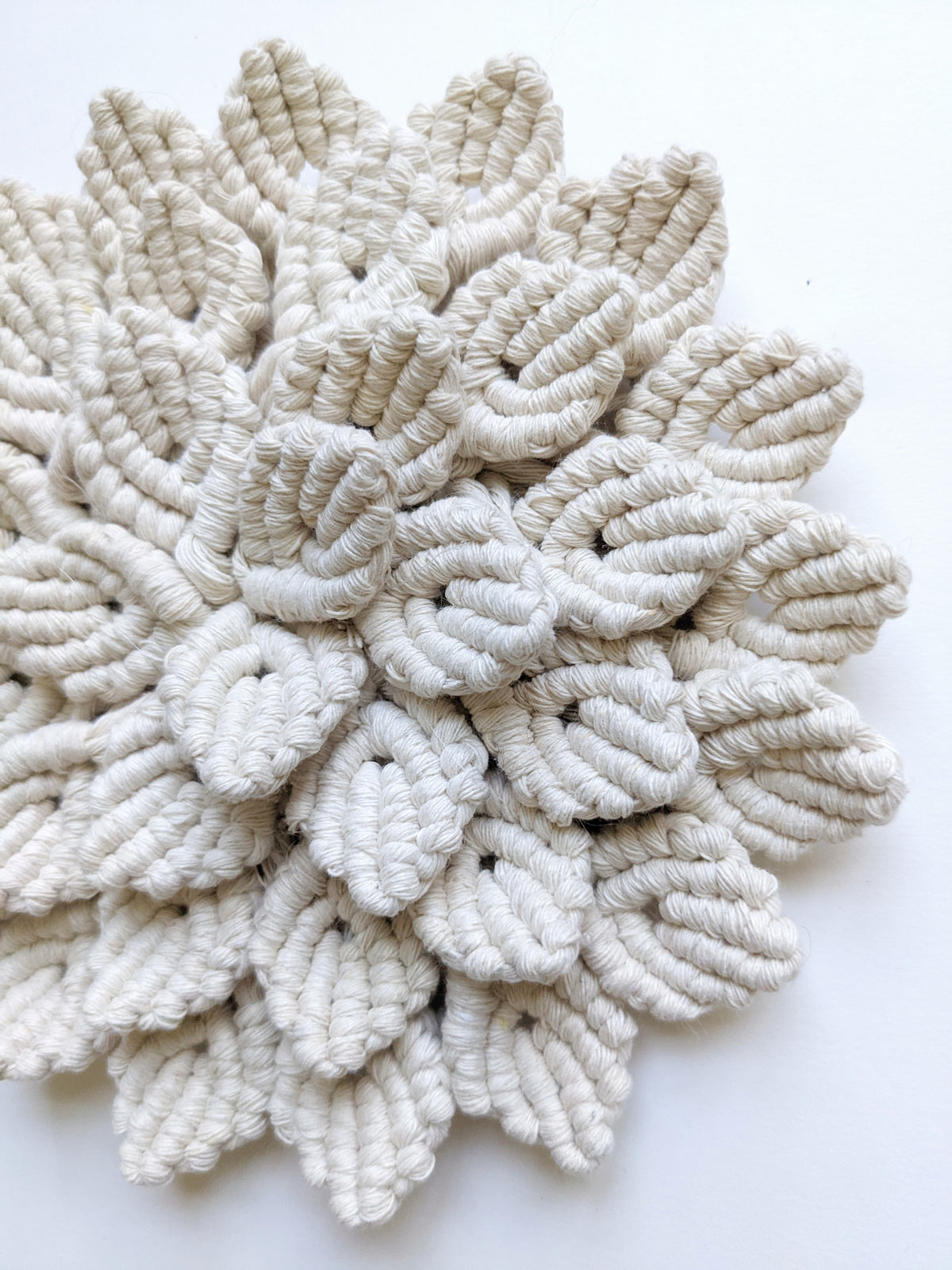 Macrame Hydrangea - White
