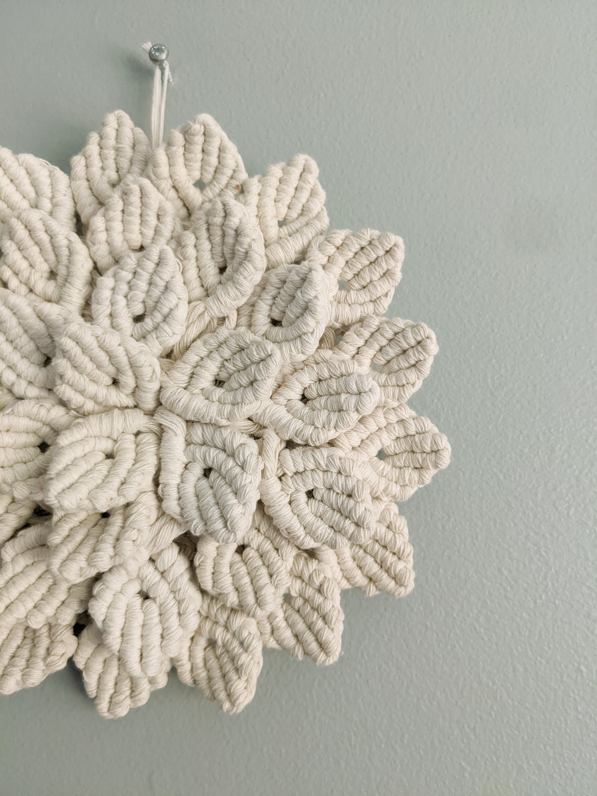 Macrame Hydrangea - White