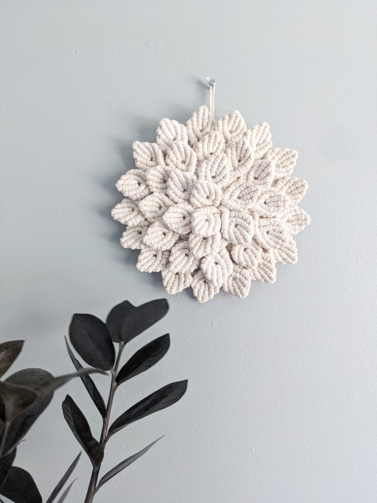 Macrame Hydrangea - White
