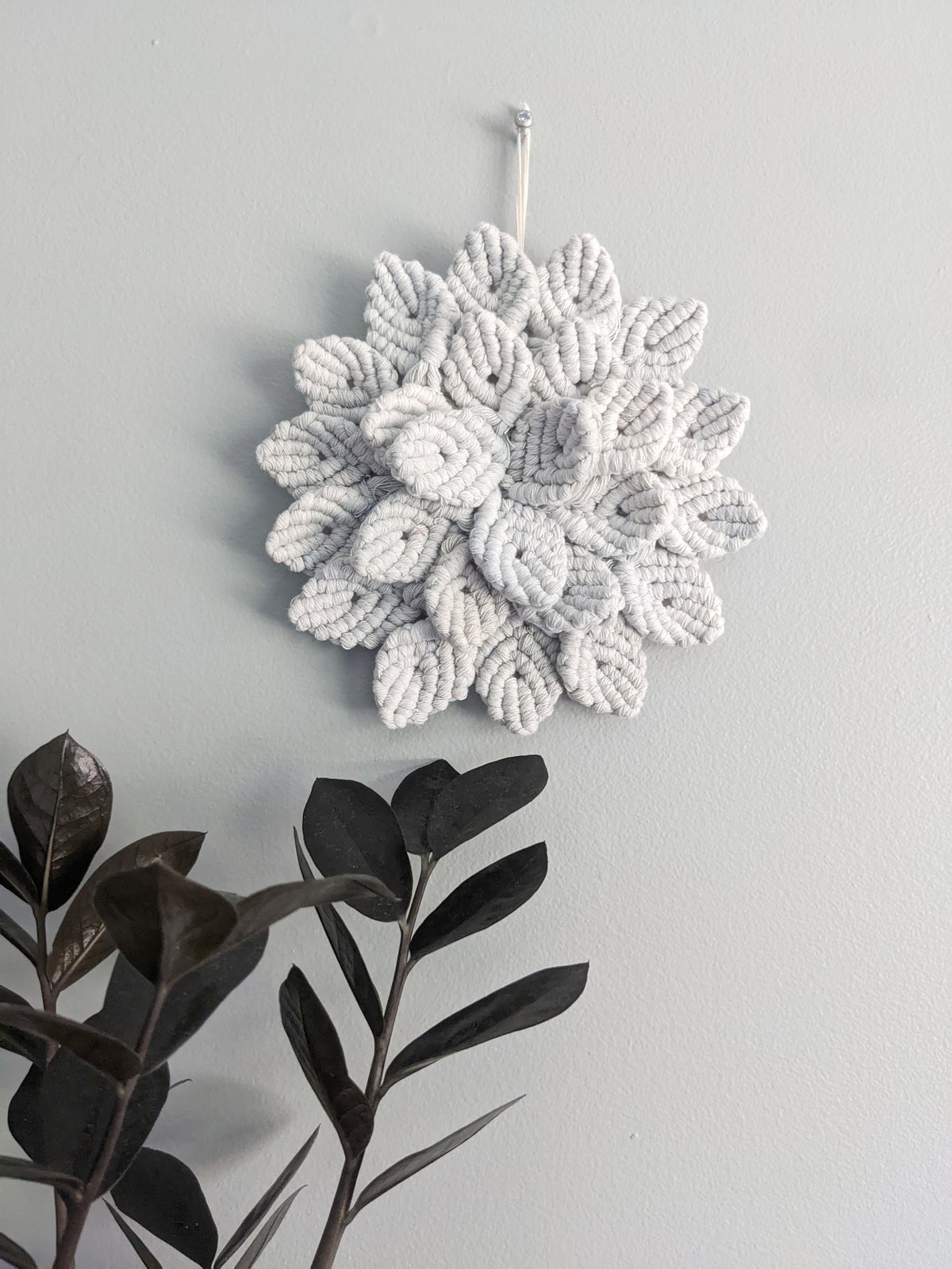 Macrame Hydrangea - Light Blue